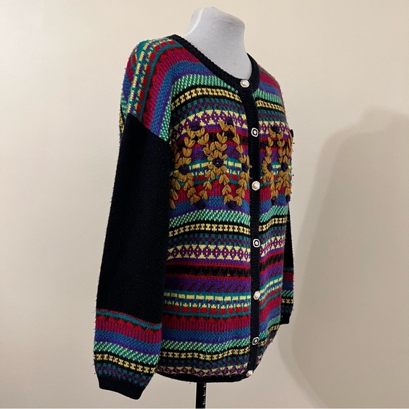 vintage franco valeri colourful knit cardigan - Picture 6 of 13